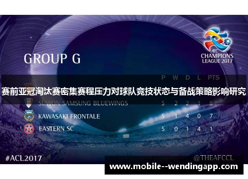 赛前亚冠淘汰赛密集赛程压力对球队竞技状态与备战策略影响研究